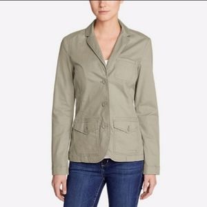 Eddie Bauer khaki tan button up Jacket size 10